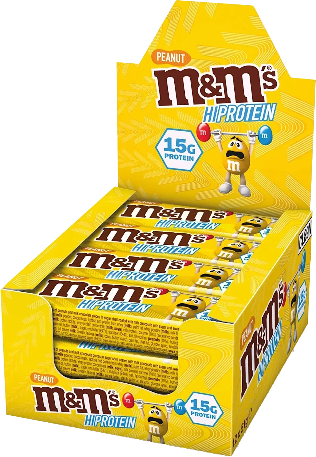 M&M's Hi-Protein Bars Peanut - 12 repen