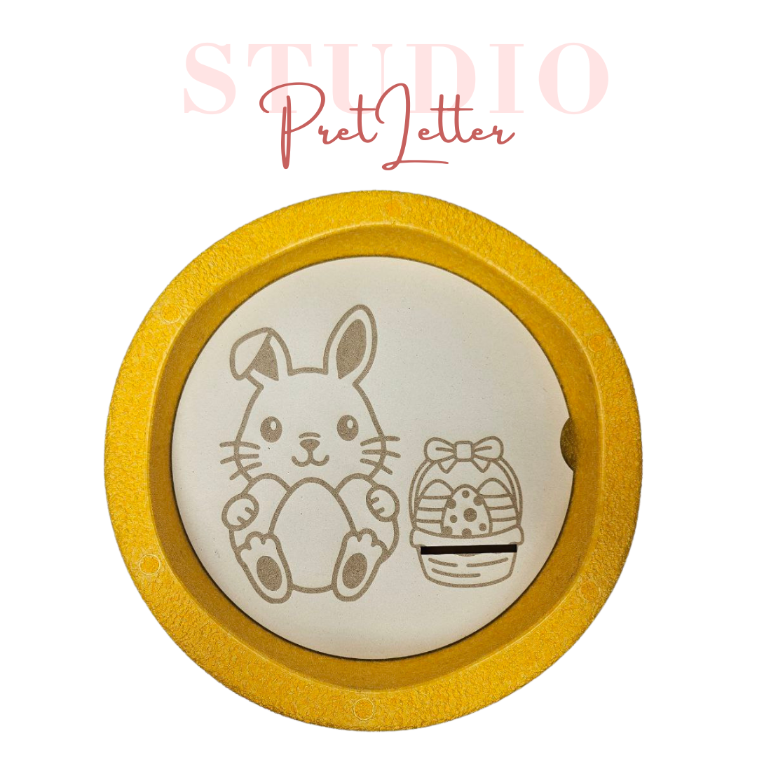 Insert Stapelstein Paashaas met eiermandje