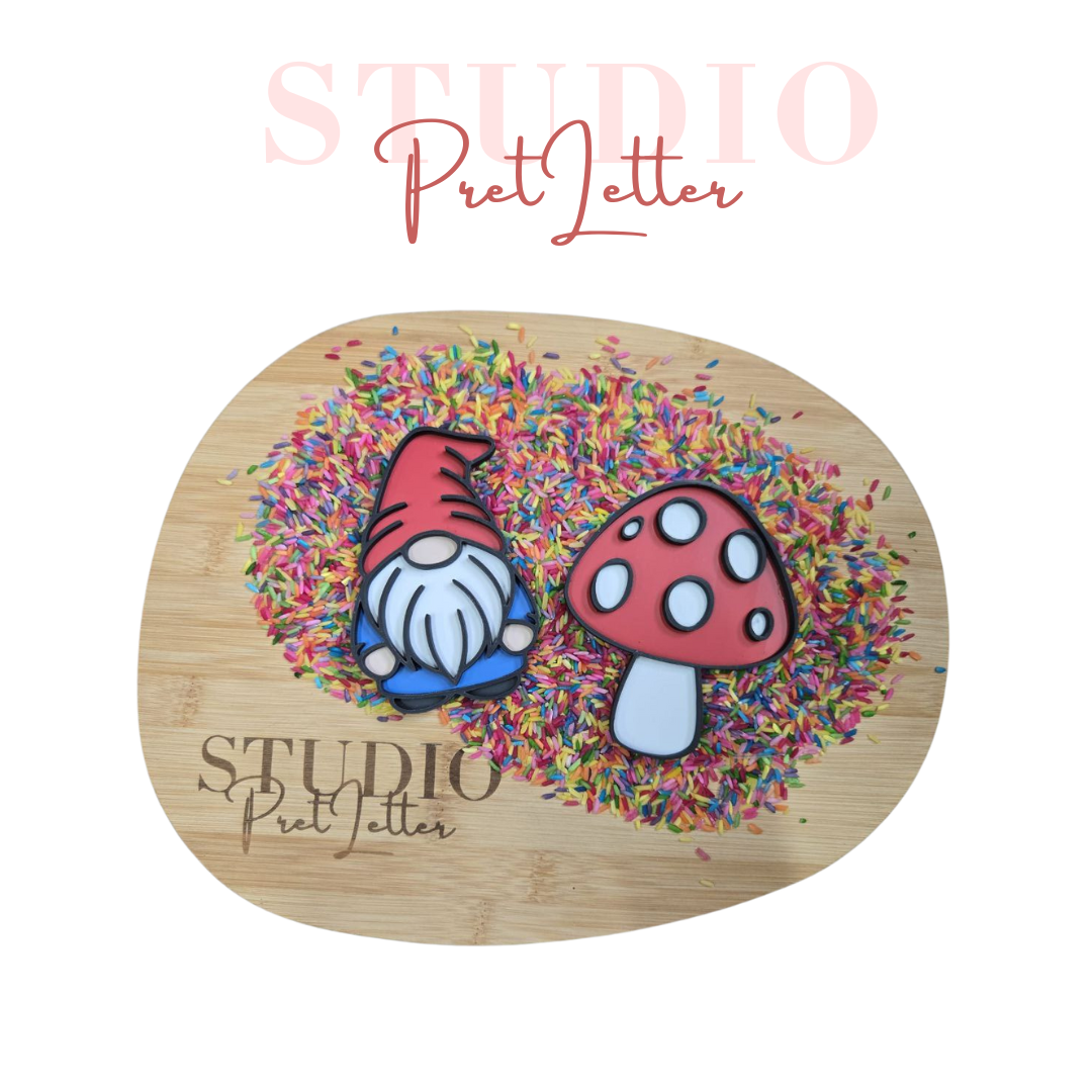 Vulvorm PLA kleur Paddenstoel en kabouter