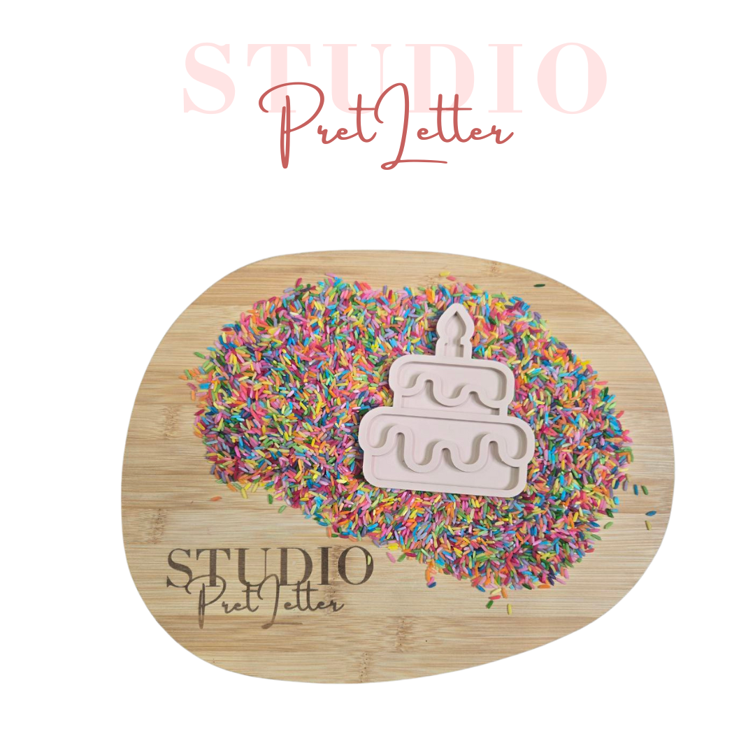 Vulvorm PLA Feest Taart 1 kaarsje