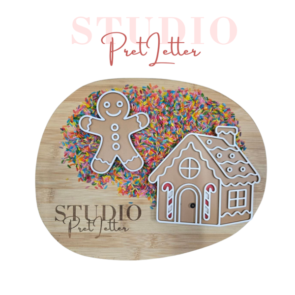 Vulvorm PLA kleur Gingerbread huis & Gingerbread set