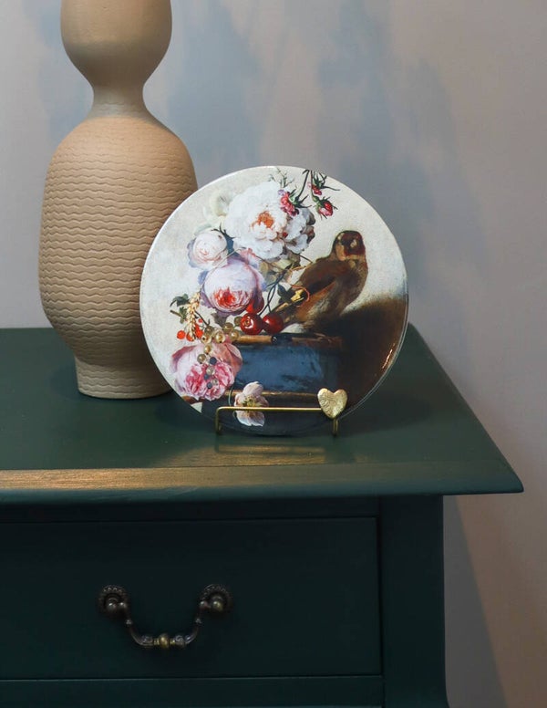 Heinen Delftsblauw onderzetter vogel