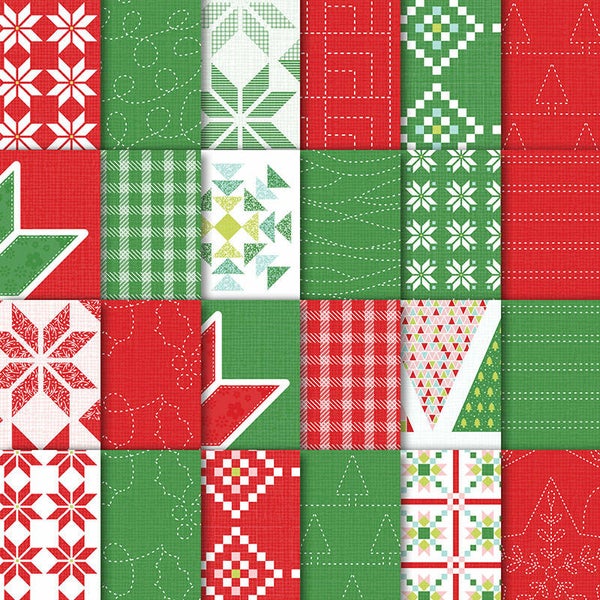 Quilted Christmas Designer Series Paper 6" x 6" (15,2cm x 15,2cm)