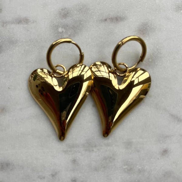 Oorbellen met hartjes hangers