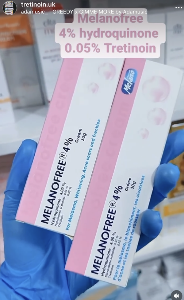 Melanofree cream  30g (tret 0.05% and HQ 4%)