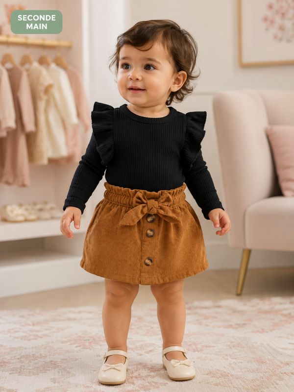Ensemble bébé fille noir et camel Taille - 12 mois