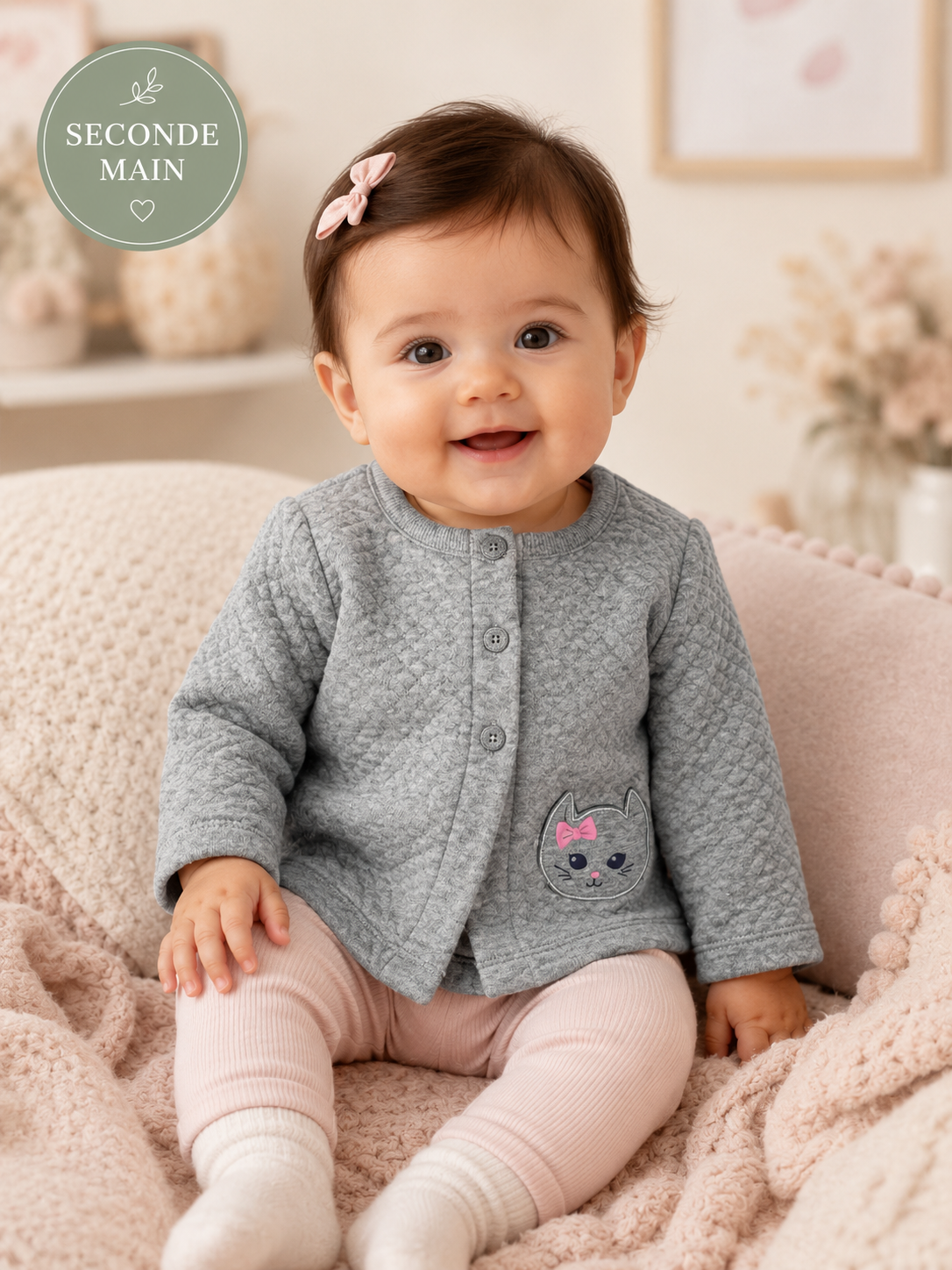 Gilet bébé fille TEX  gris baby Taille - 3 mois