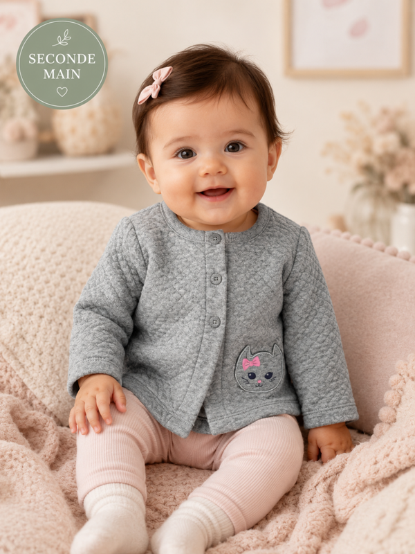 Gilet bébé fille TEX  gris baby Taille - 3 mois