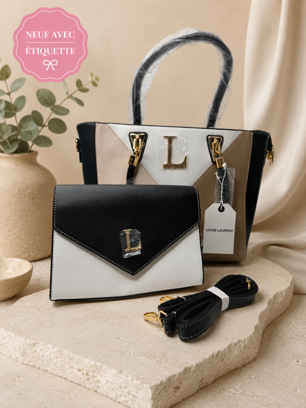 Ensemble Louis Laurent 2 pièces noir & beige