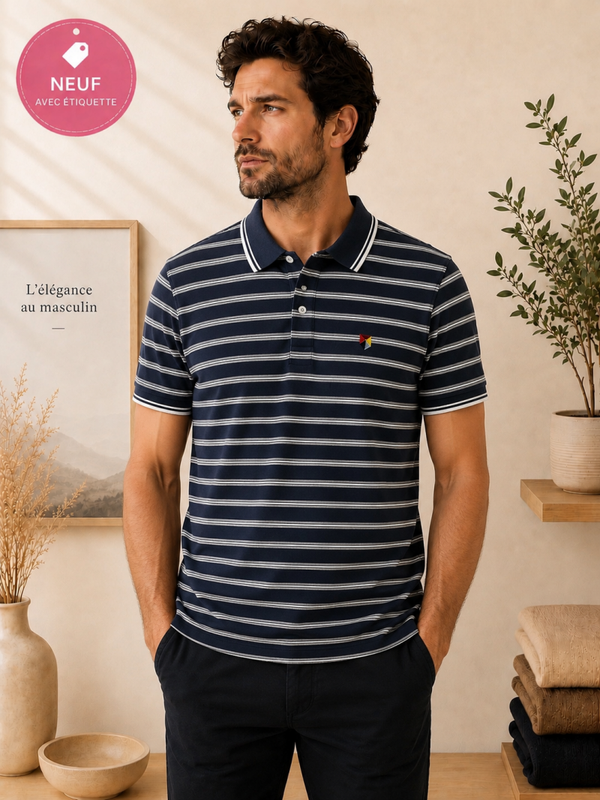 Polo Jack & Jones  Bleu marine rayé Taille - M
