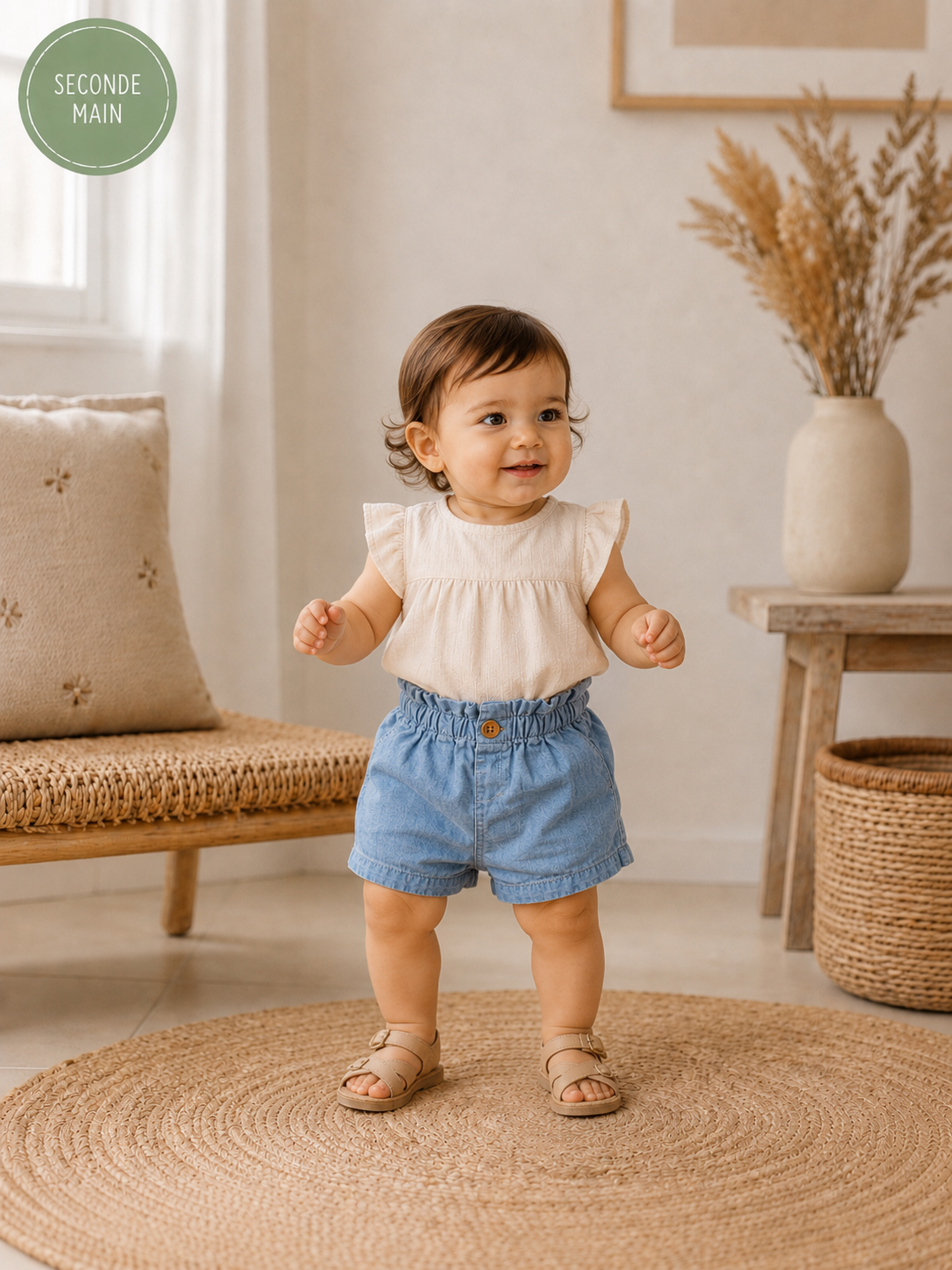 Short bébé fille H&M bleu clair Taille – 9/12 mois