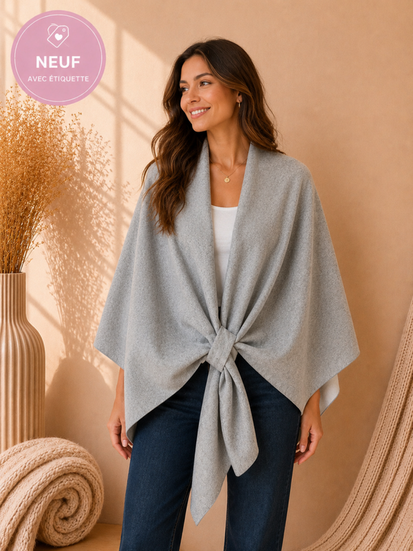 Poncho gris clair New Collection – Taille Unique