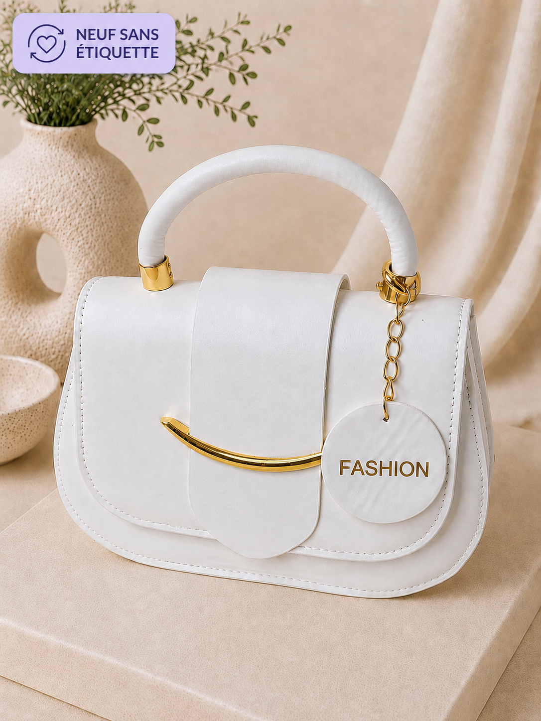 Mini sac à main blanc sans marque