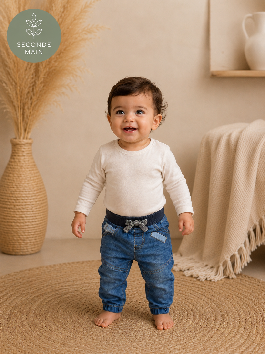 Pantalon en jean bébé garçon Baby by Gémo bleu Taille - 12 mois