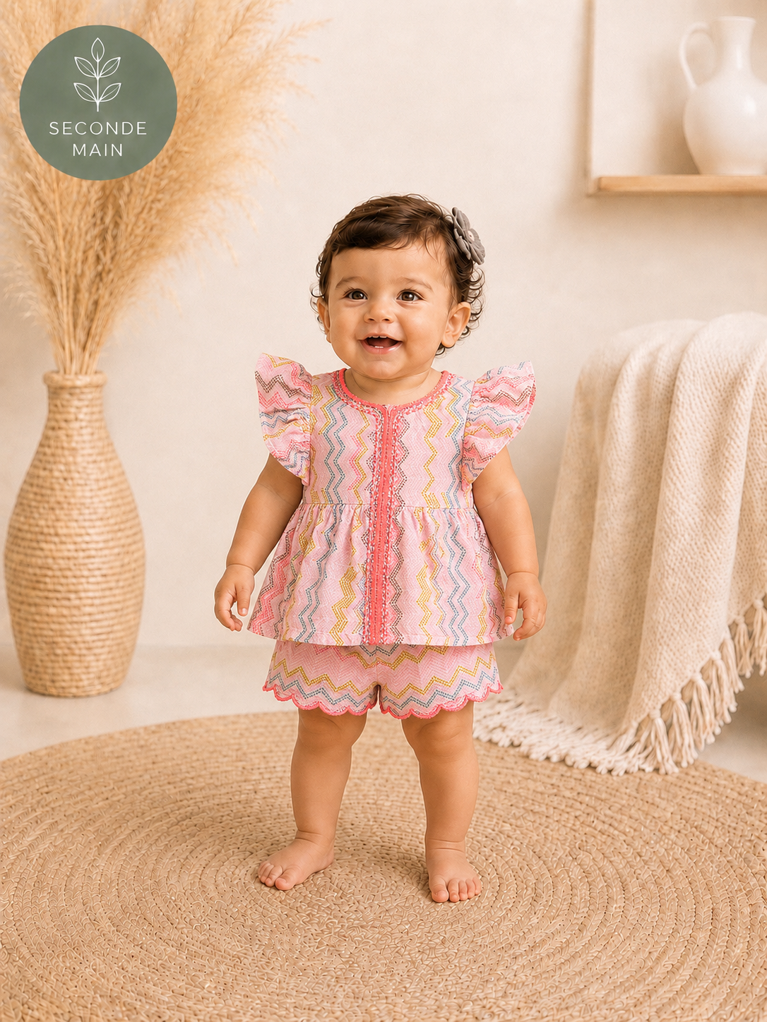 Ensemble 2 pièces Kiabi bébé fille à volants Taille - 12 mois