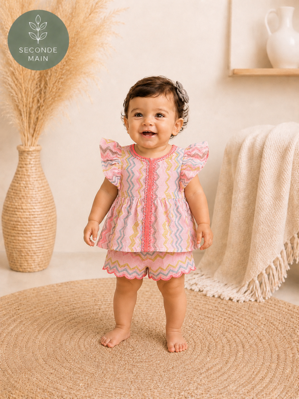 Ensemble 2 pièces Kiabi bébé fille à volants Taille - 12 mois