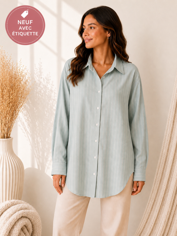 Chemise Ralph Lauren Lauren Vert d’Eau Taille-3XL