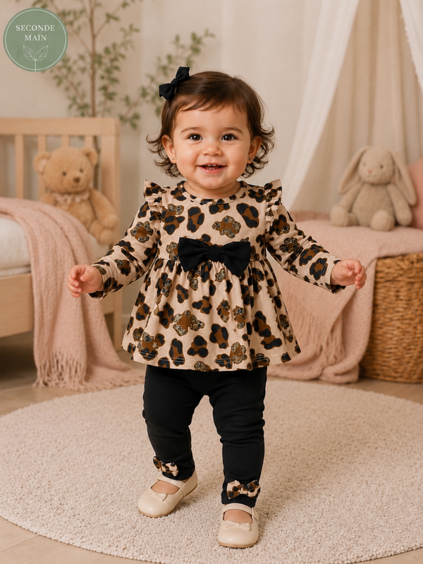 Ensemble bébé fille motif léopard Taille 12-18 mois