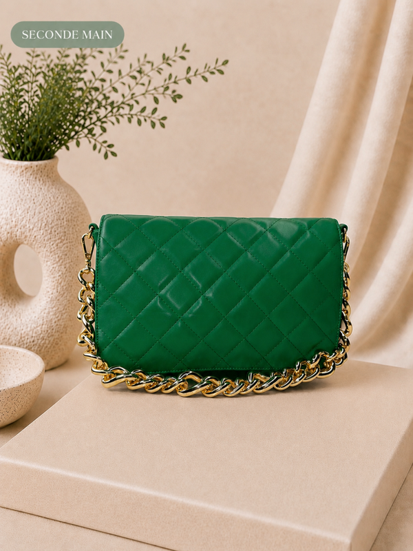 Sac à main matelassé vert - Élégance & tendance
