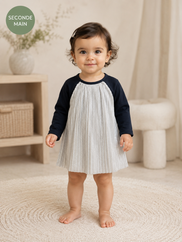 Robe plissée argentée IKKS Taille - 18 mois