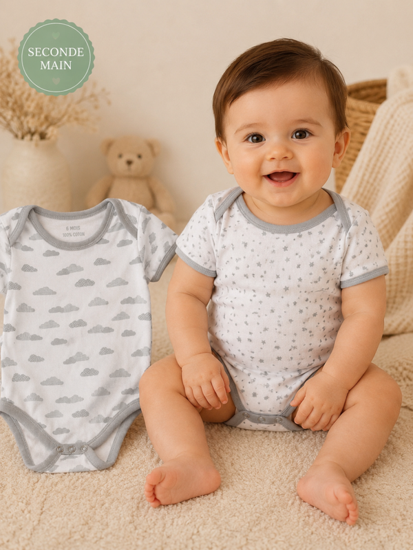 Lot de 2 bodies bébé garçon Taille - 6 mois