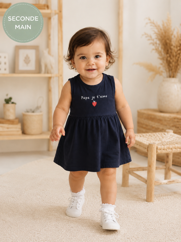 Robe bébé fille Kiabi bleu marine Taille – 18 mois