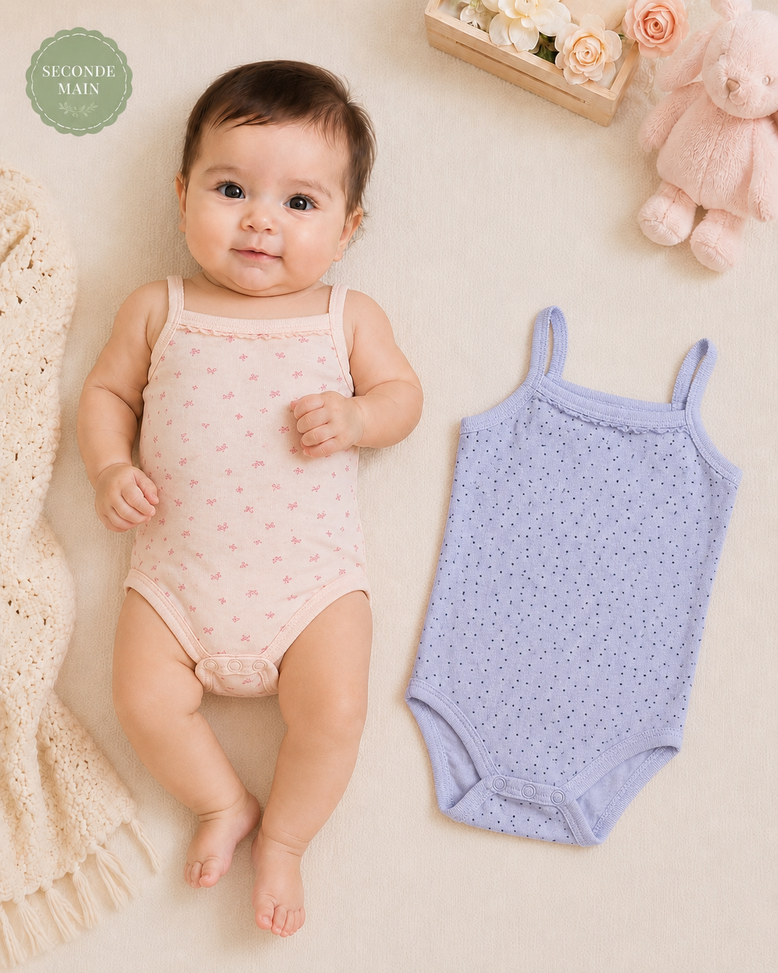 Lot de 2 bodies bébé fille Sweet & Soft 3-6 mois