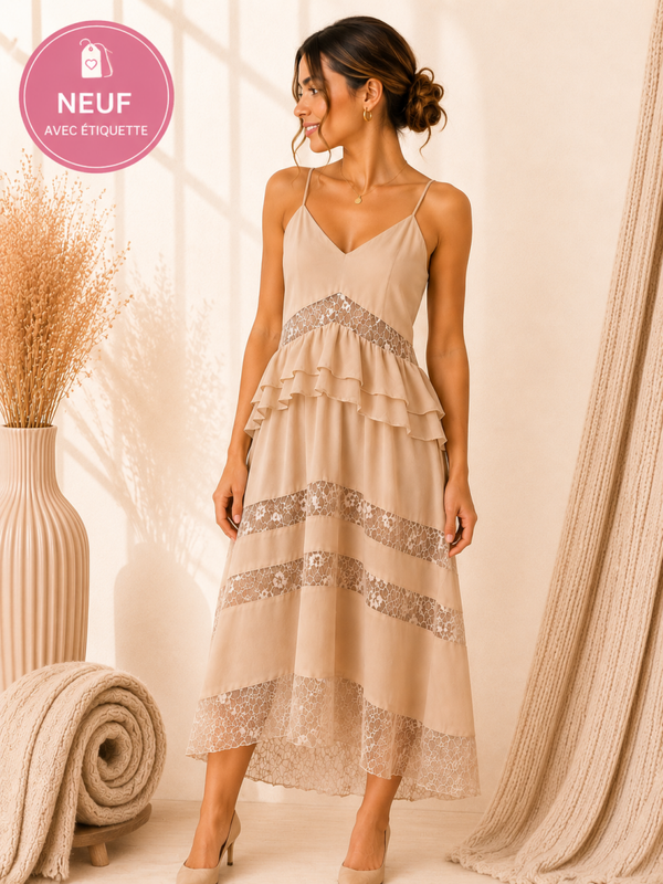Robe Glamorous Beige-rosé Nude Taille-XS