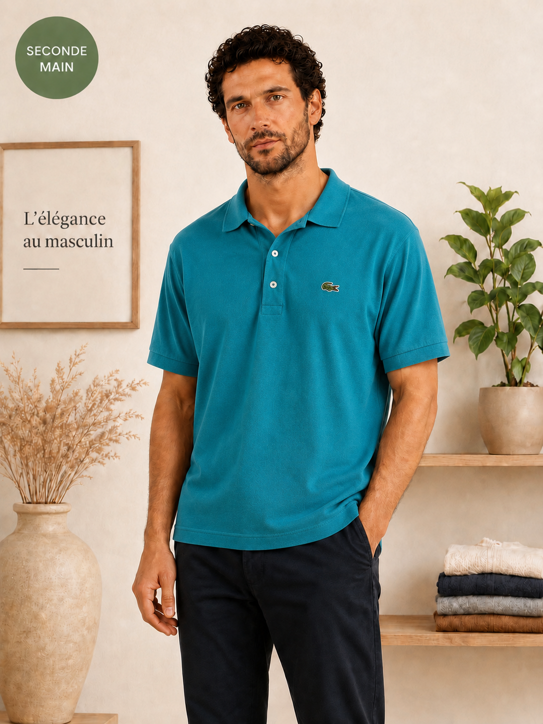 Polo Lacoste Classic Fit turquoise Taille - 7 / XXL