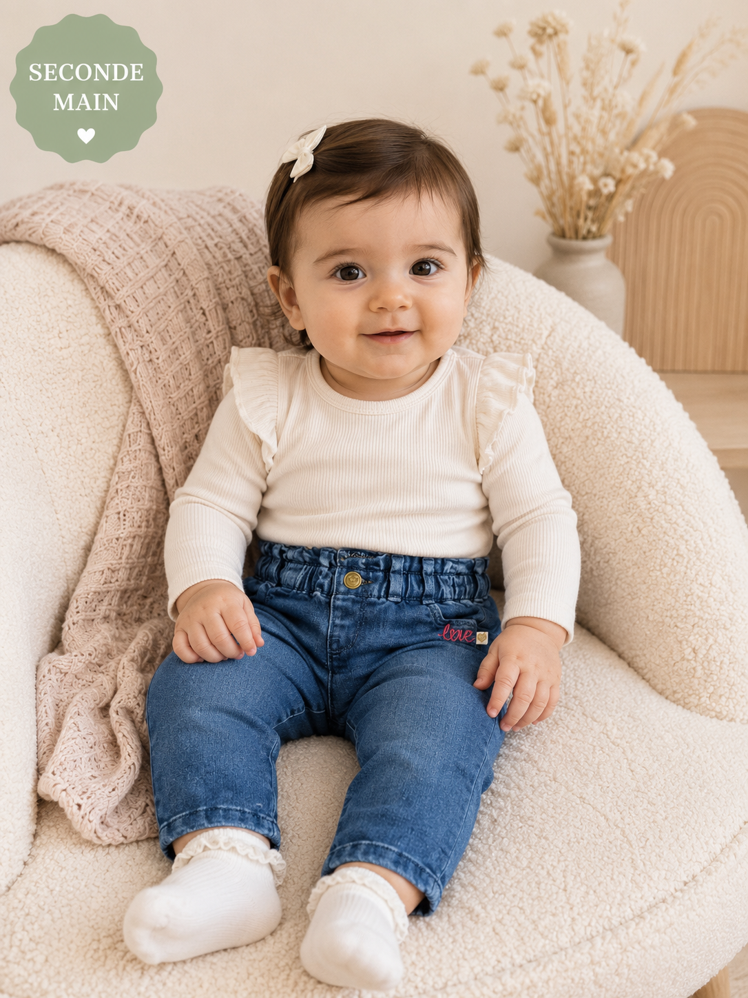 Pantalon jean bébé fille In Extenso Taille - 6 mois