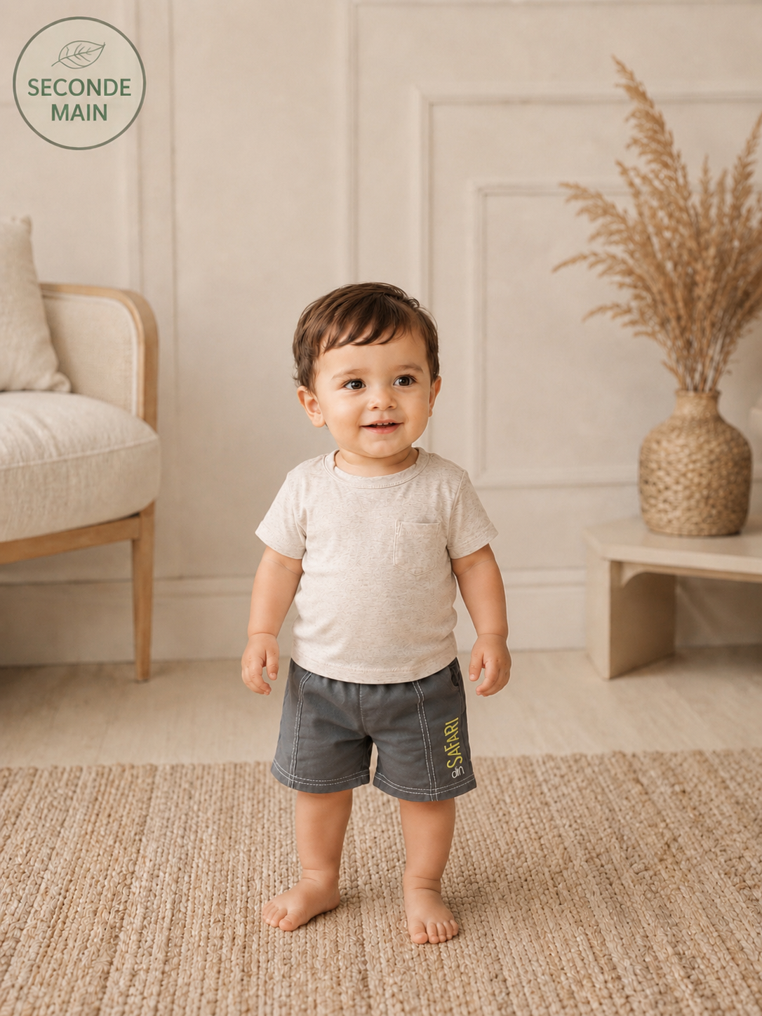 Short gris Safari bébé garçon Taille – 6 mois