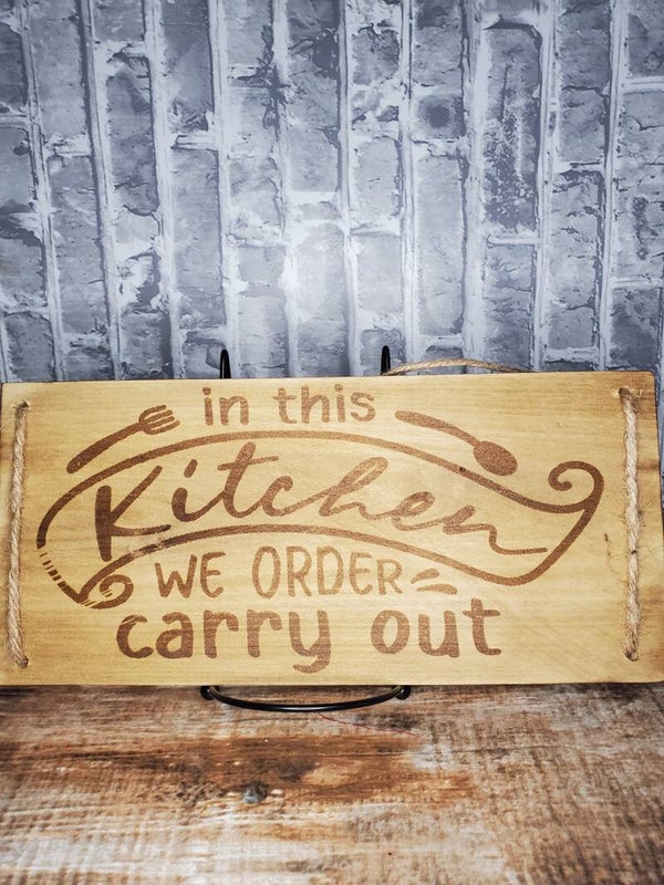 In this kitchen we order carry out