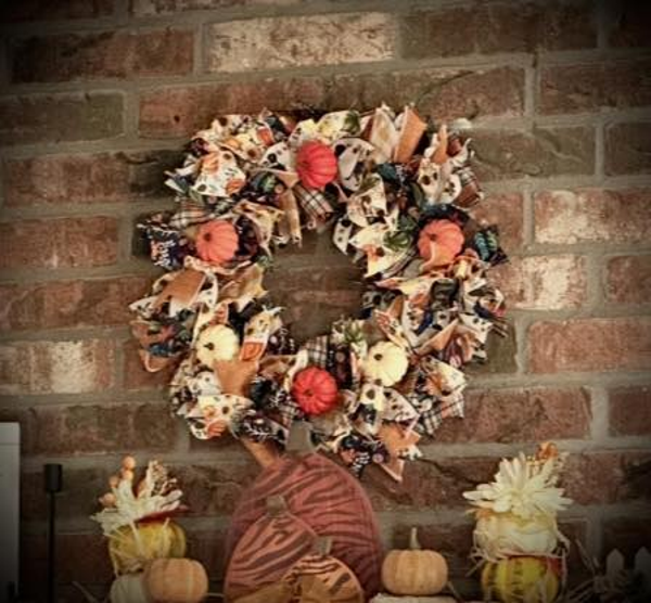 Fall Harvest Rag Wreath