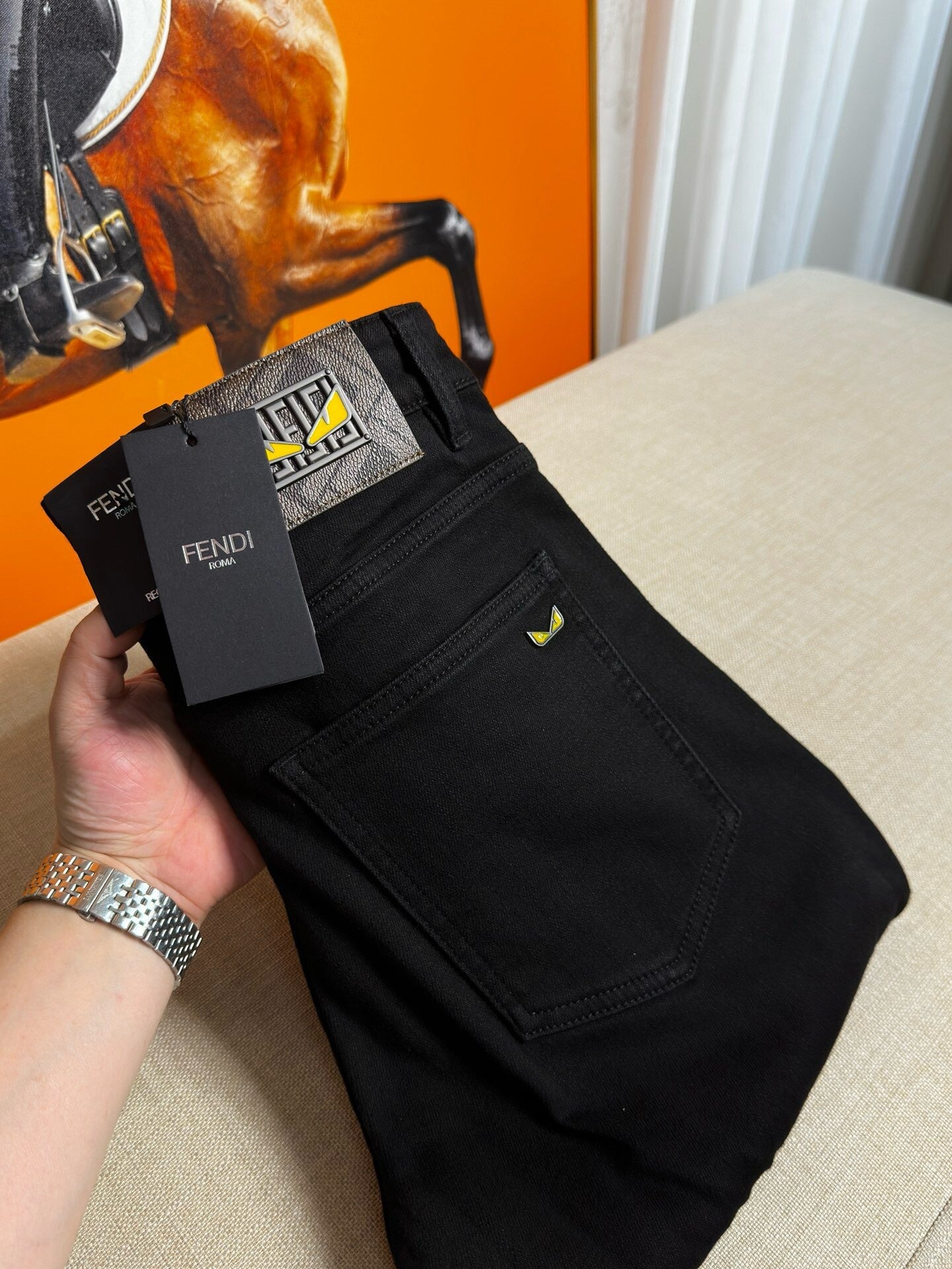 Fendi Black Jeans for Men