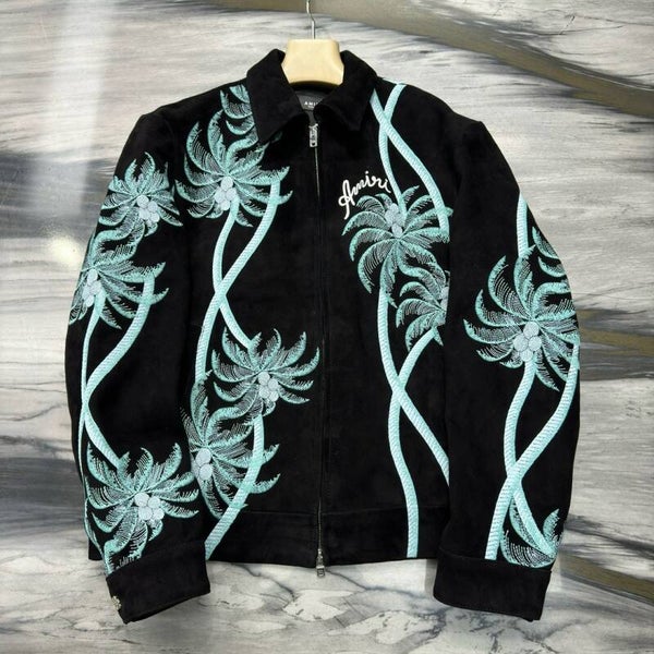 AMIRI Suede Jacket with Embroidery