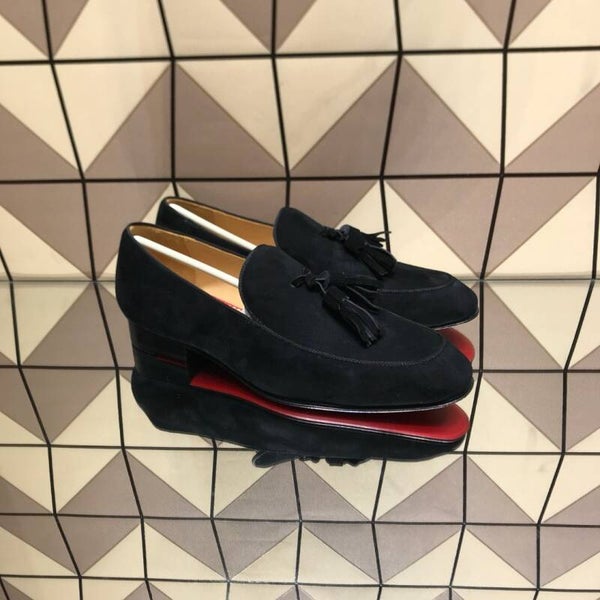 Christian Louboutin Low-Top Suede Black Shoes