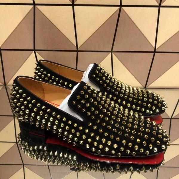 Christian Louboutin Shoes with Golden Spikes
