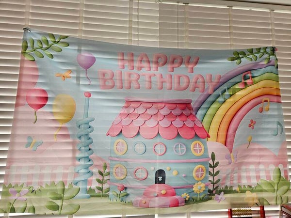 Happy birthday Poppenhuis Banner/Vlag