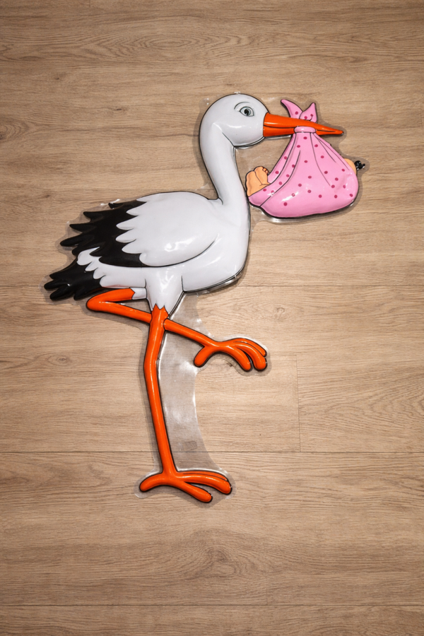 Grote plastic ooievaar decoratie