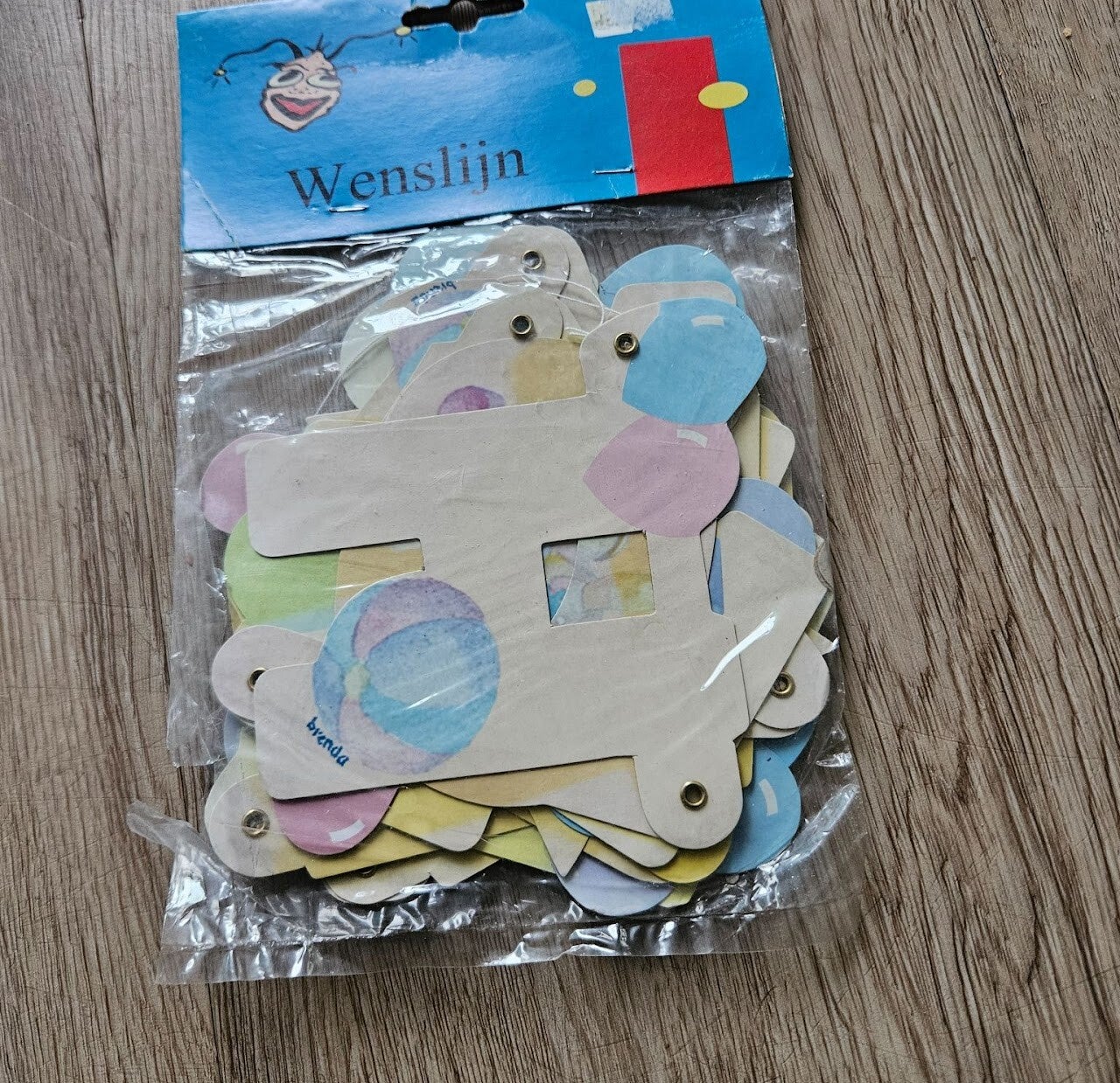 Zachte kleuren happy birthday wenslijn