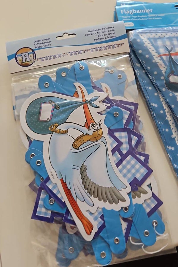 Hoera een jongen letter slinger