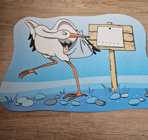 Huldeschild ooievaar blauw