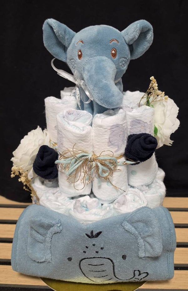 Luiertaart Blue Elephant