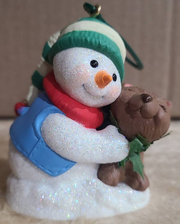 2002 Snowman & Brown Bear - Snow Buddies Collector's Series #5 - Hallmark Ornament