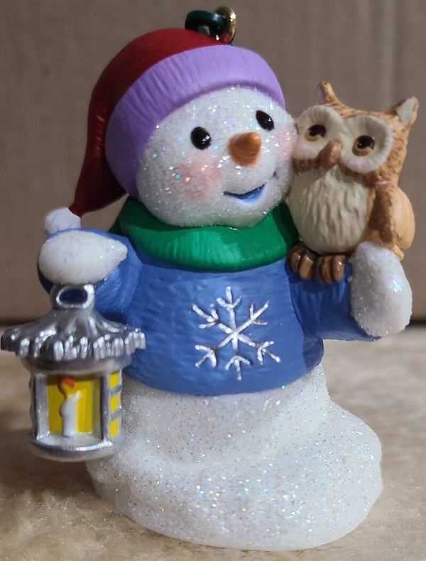 2005 Snowman & Owl - Snow Buddies Collector's Series #8 - Hallmark Ornament