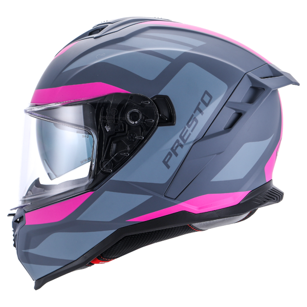 Helm Vito Integralhelm Presto pink/grau/schwarz mit Sonnenvisier