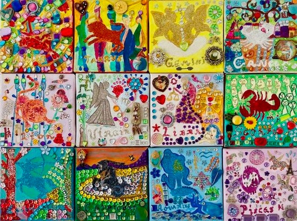 I 12 segni zodiacali - Dipinto energetico 51 x 61