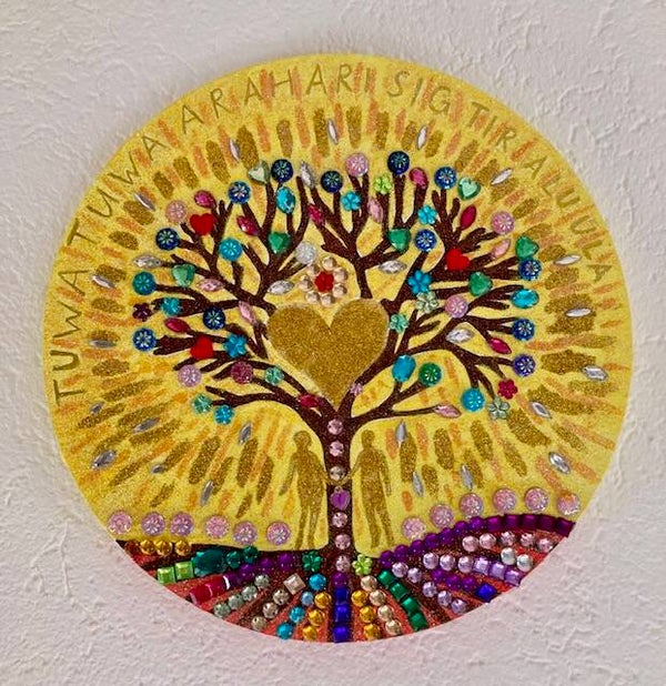 Albero e Cuore - Dipinto energetico 30 x 30