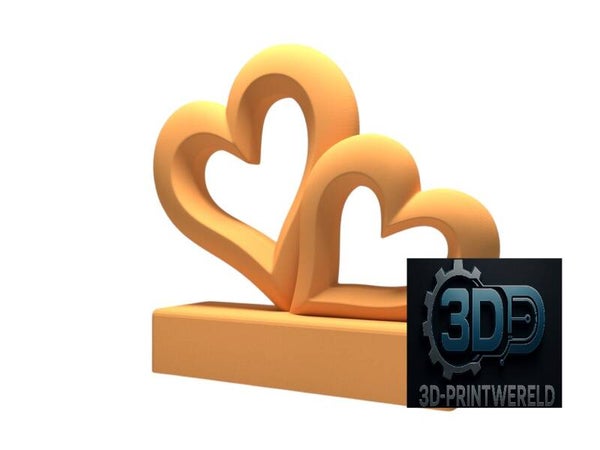 3D-Geprint Hart op Statief