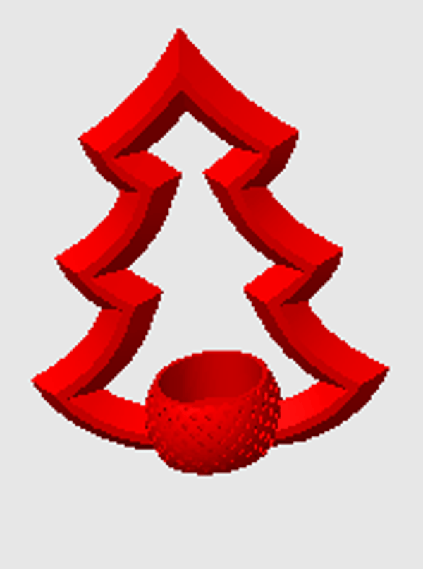 🎄 3D-Geprinte Kerstboom – 18 cm – met LED Kaars Houder